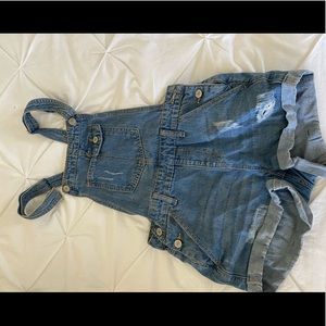 Denim short overalls